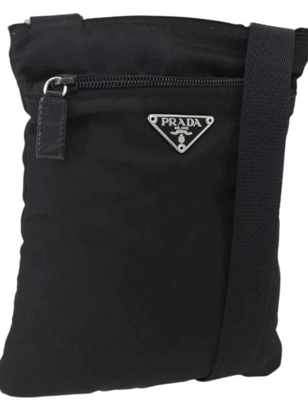 PRADA Shoulder Bag Nylon Black Silver Auth am10762 - Picture 2 of 16